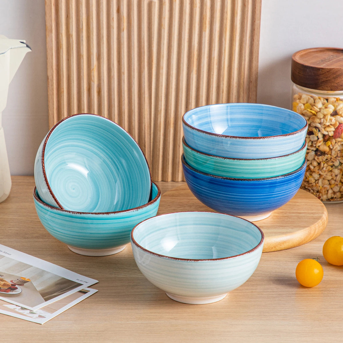 Malacasa Vintage Handpainted Ceramic Serving Bowl Set