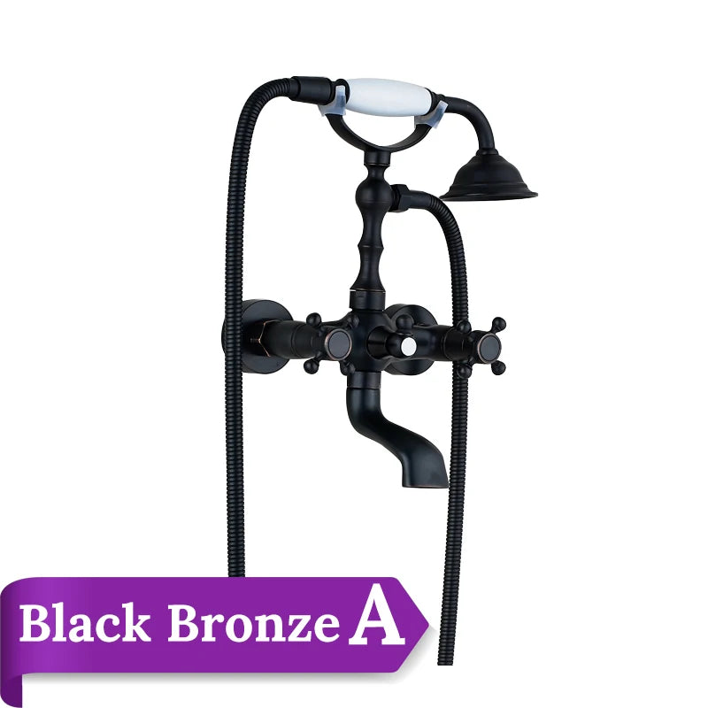 Rozin Brass Wall Mounted Bathtub Faucet With Handshower