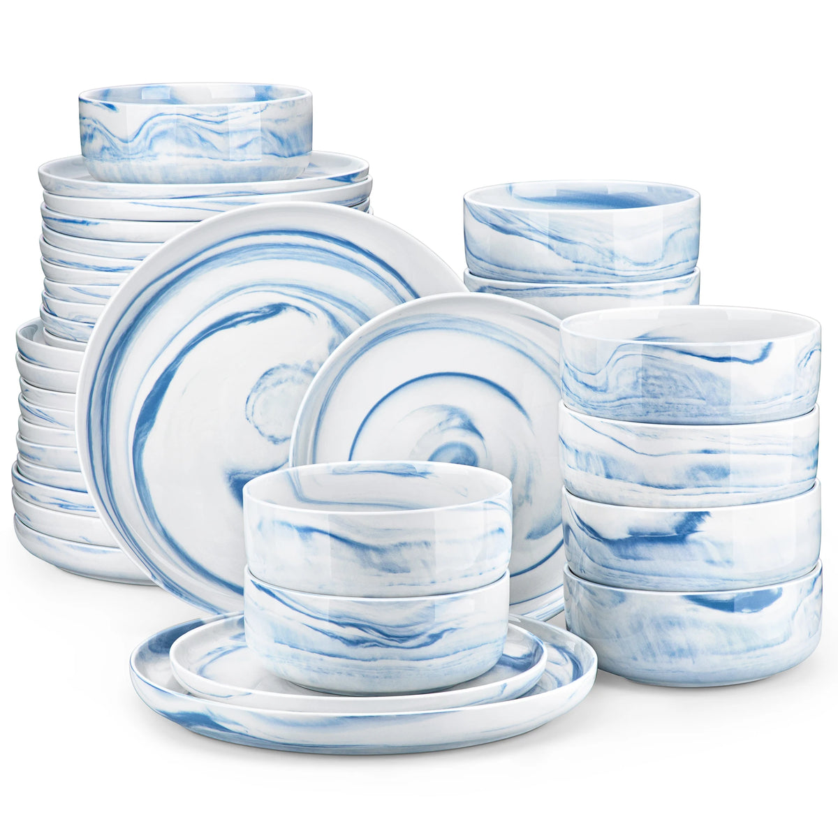 Malacasa Ceramic Porcelain Dinnerware Set For Home Dining