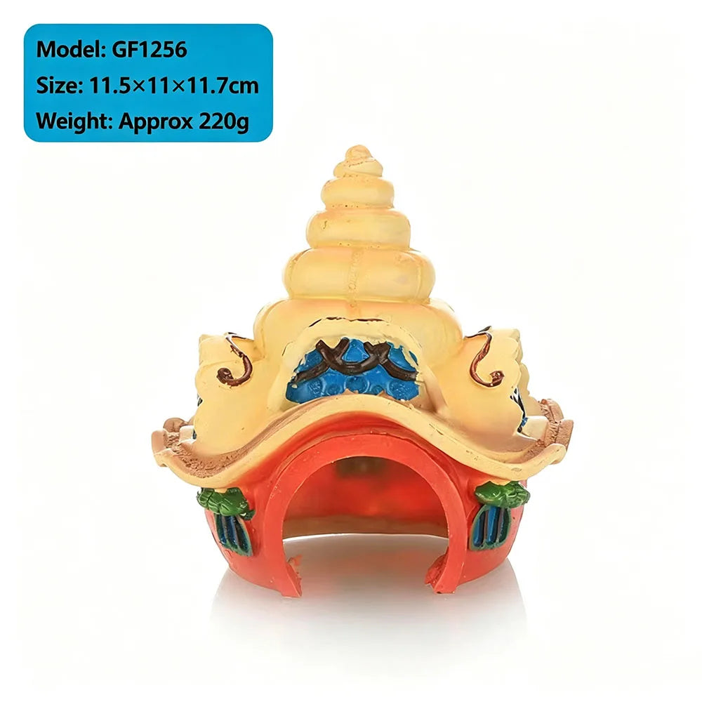 Aquarium Resin Hiding Cave Ornament Fish Tank Decor Shelter House Safe Non‑Toxic Hideout for Aquarium Landscape Decoration
