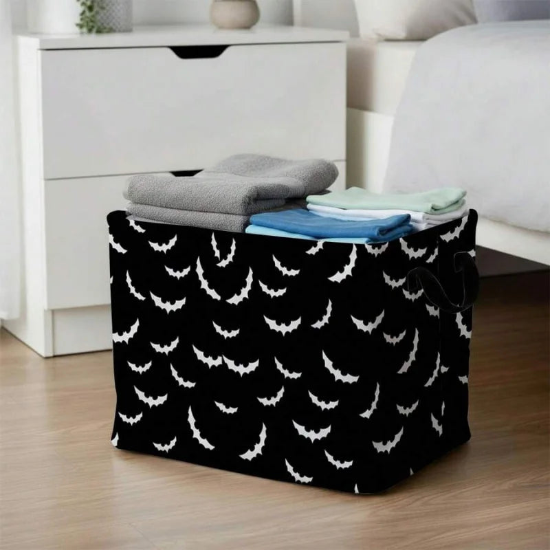 Bamboo Frame Polyester Storage Basket For Home Organization