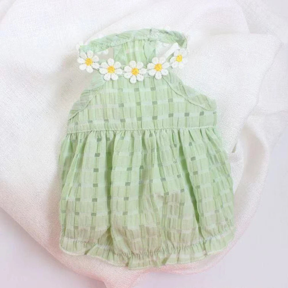Breathable Floral Pet Skirt Dress For Dogs And Cats