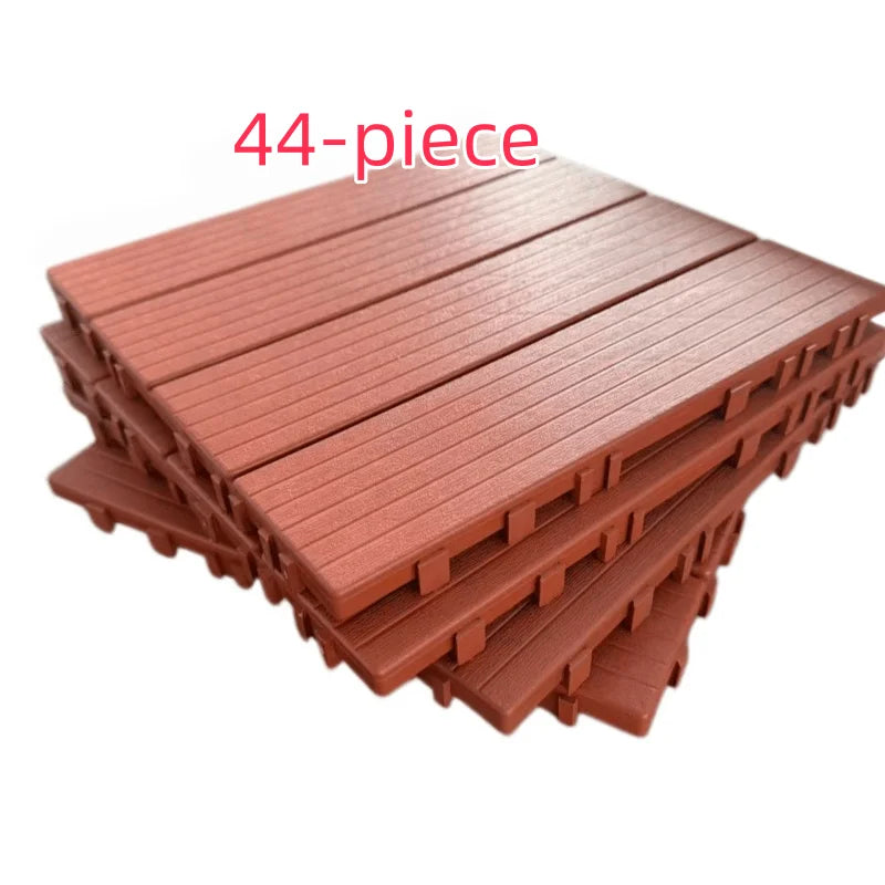 44-Piece Interlocking Plastic Outdoor Flooring, Suitable for Courtyard Floors, Outdoor Patios, Walkways, and Decking. Waterproof and Easy to Install, Made of Durable PP Material, Ideal for Use around Swimming Pools, Gardens,
