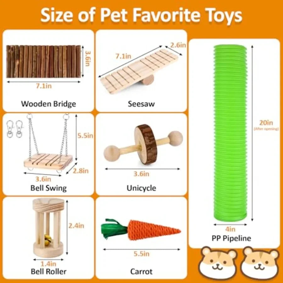 Small Animal Chew Toy Set For Hamsters Guinea Pigs Rabbits