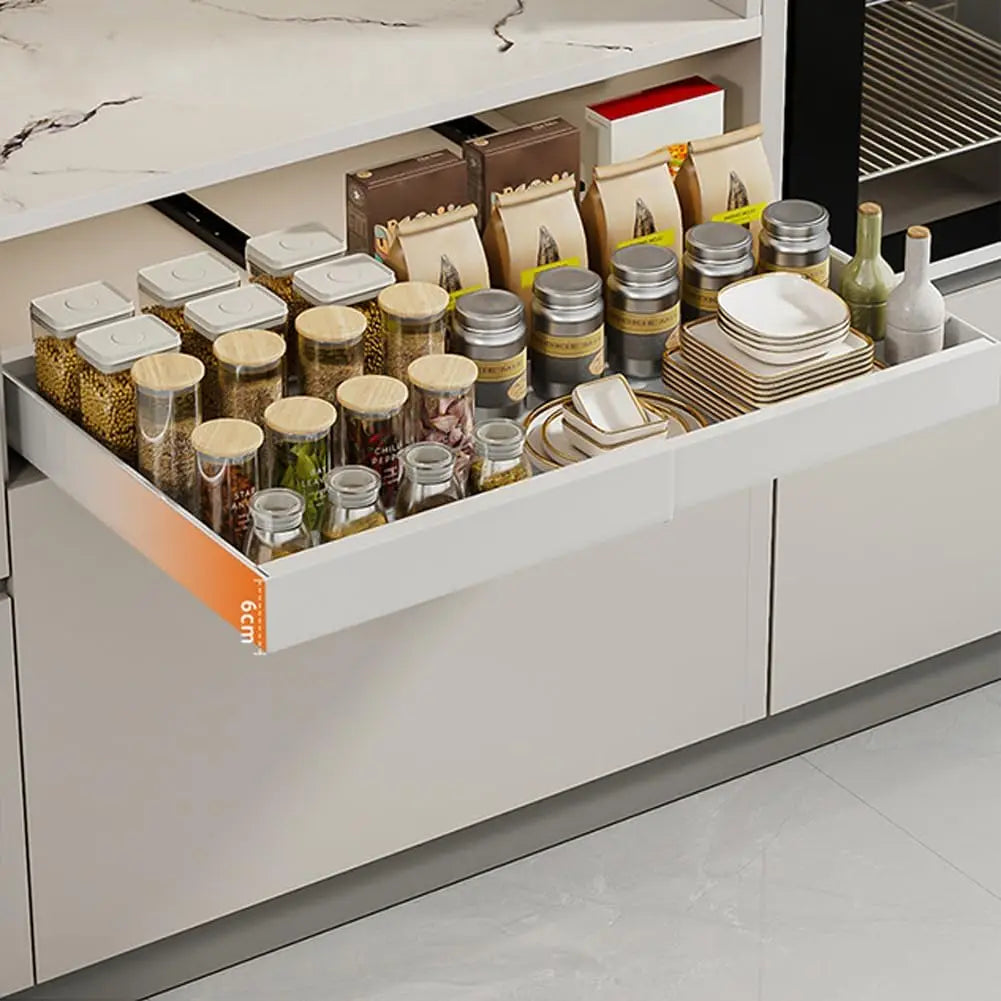 Garvee Expandable Pull Out Cabinet Organizer Adjustable Slide Out Drawer Tool‑Free Installation High Load Capacity Space Saving Practical Multi‑Purpose Cabinet Organizer