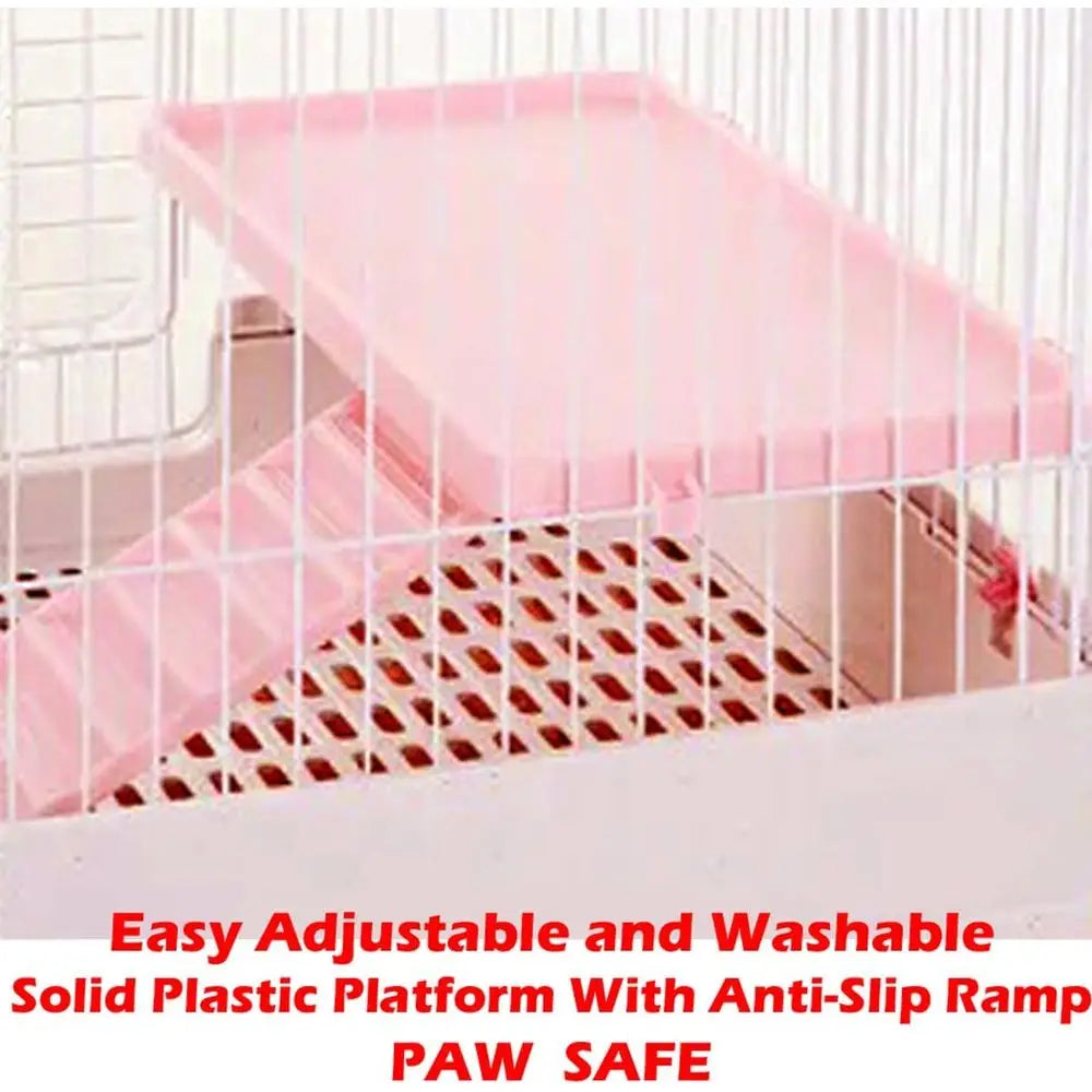 Multi-Level Indoor Small Animal Cage With Playpen And Hutch