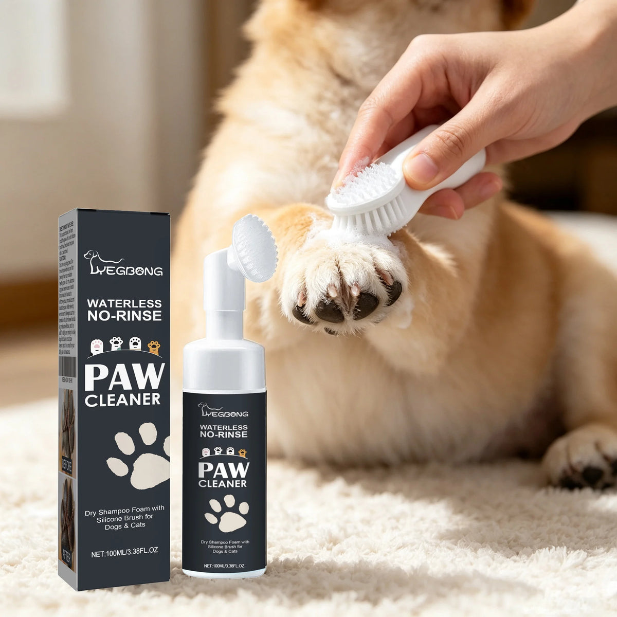 Yegbong Pet Paw Waterless Dry Shampoo Mousse No Rinse