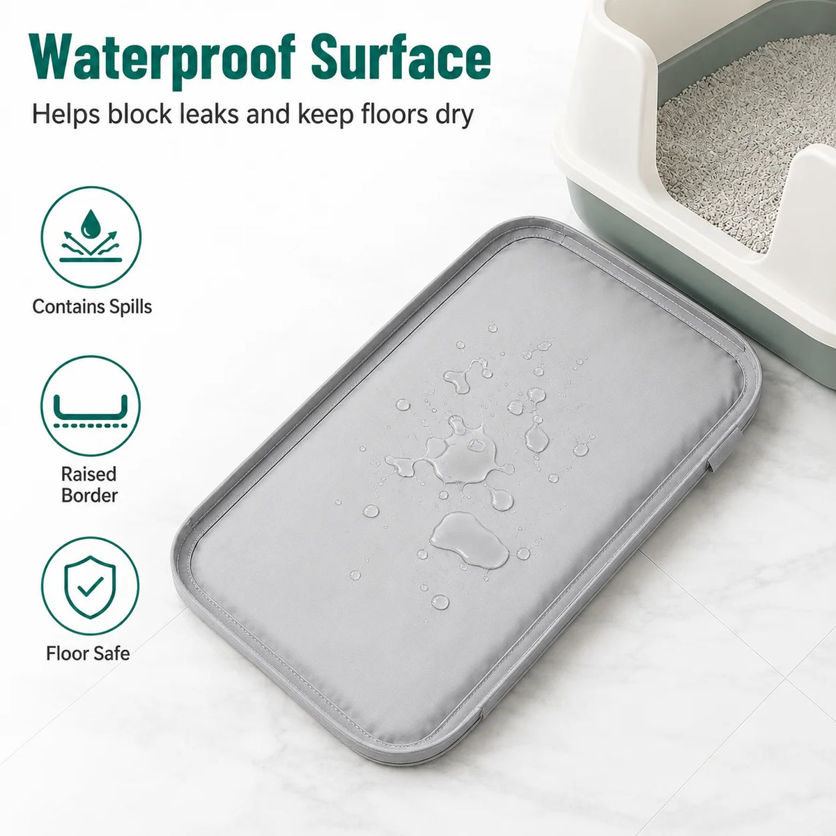 Cat Litter Mat Non Slip Washable Waterproof Sand Catcher Pad