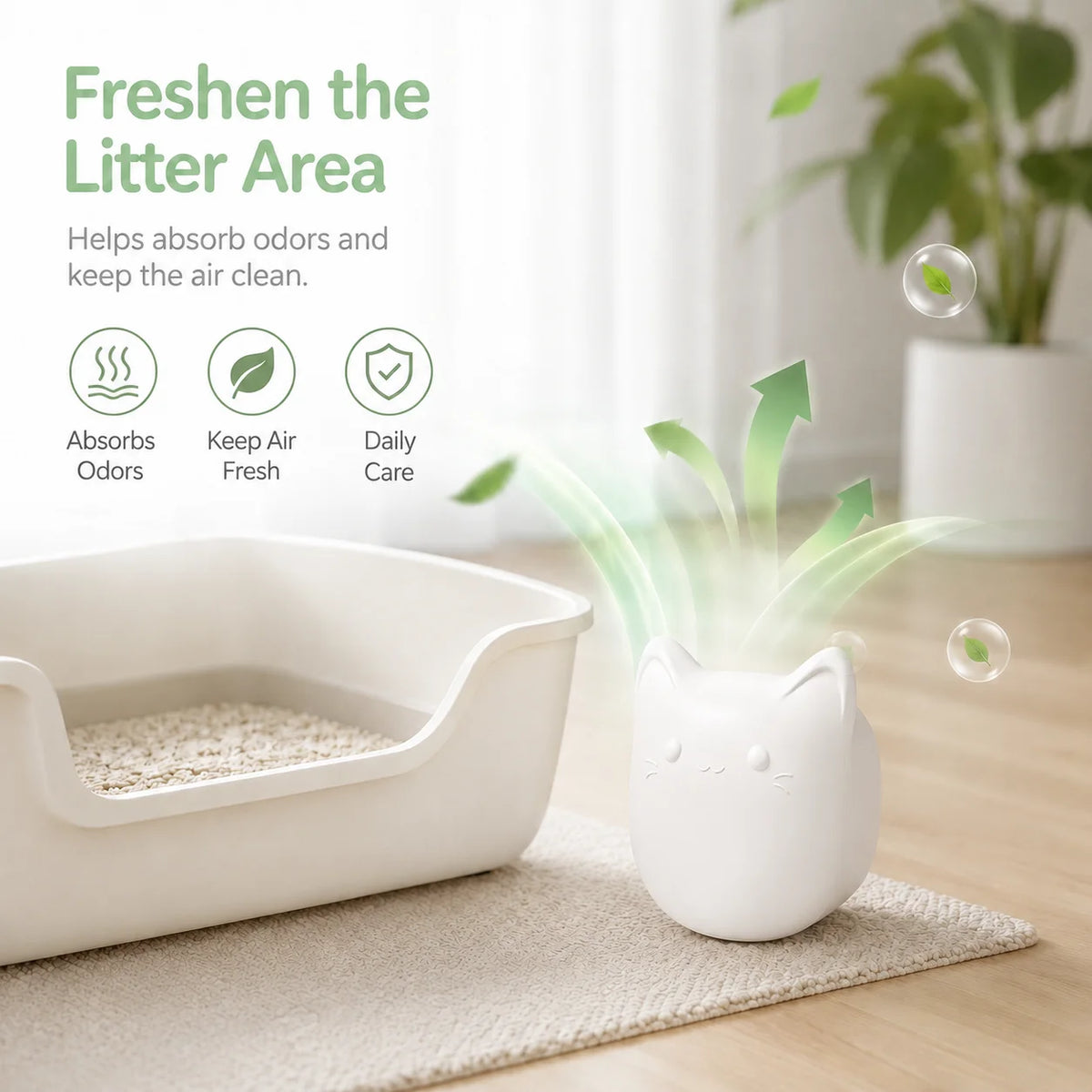 Automatic Cat Shaped Pet Odor Eliminator For Litter Box