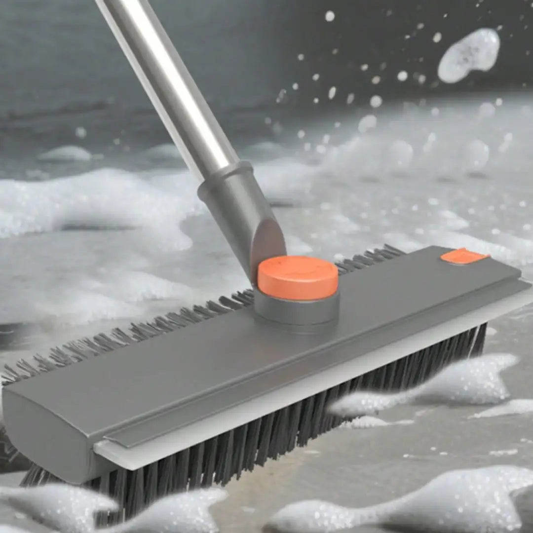 Long Handle Floor Scrub Brush With Squeegee And Tweezer Cleaner