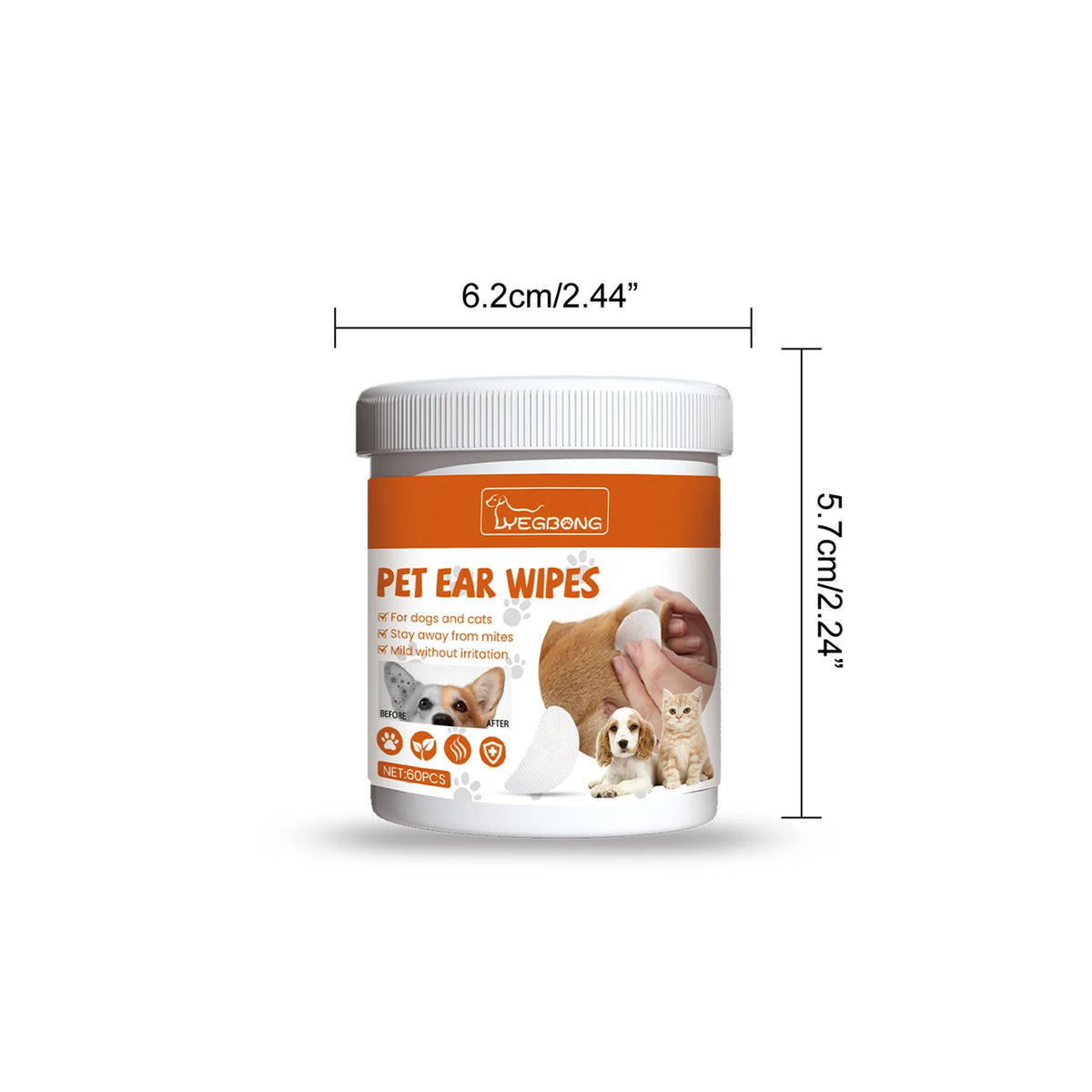 Yegbong Gentle Pet Ear Cleaning Wipes For Dogs And Cats