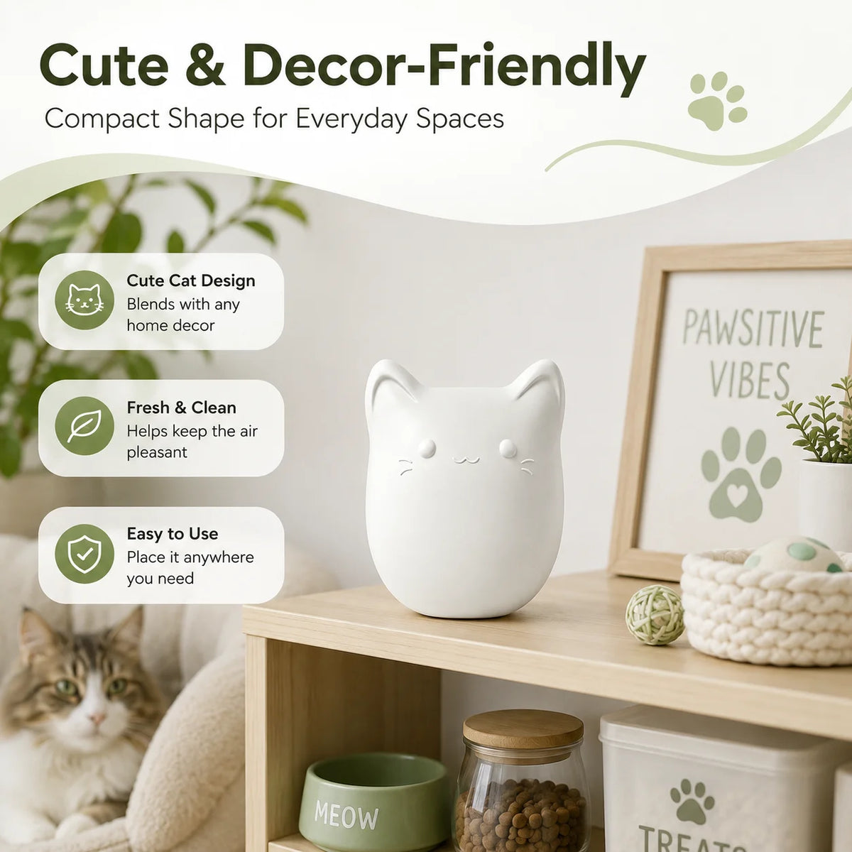 Automatic Cat Shaped Pet Odor Eliminator For Litter Box