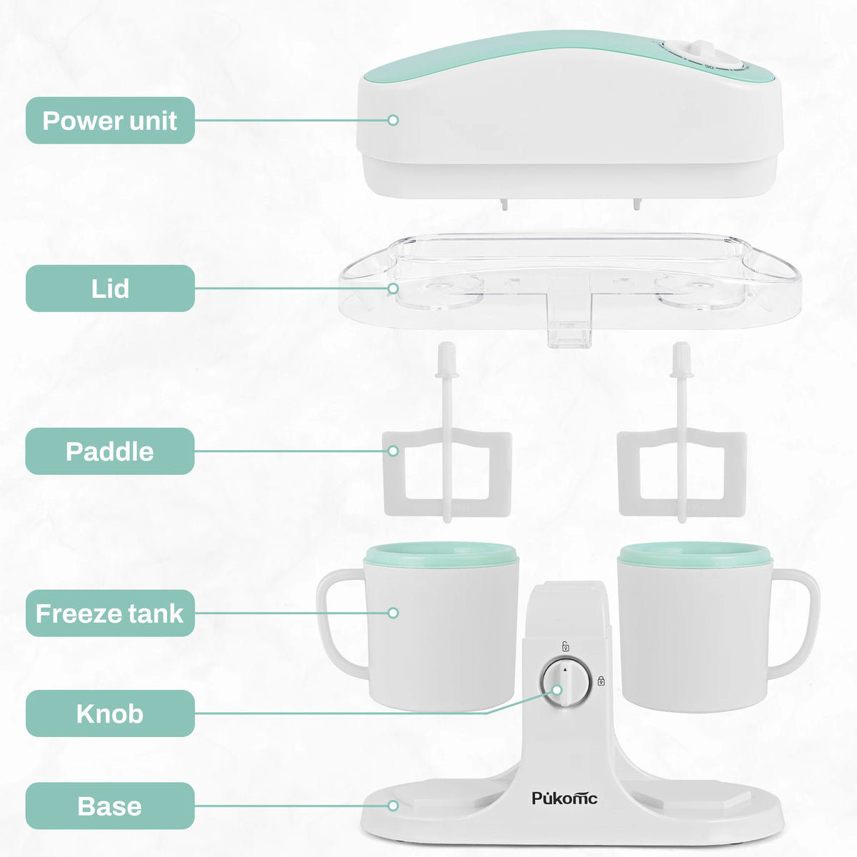 Sumetas Ice Cream Maker & Popsicle Maker Dual-Cup Design DIY Flavors Add Fruits, Powdered Sugar, and Other Mix-Ins Simple Prep