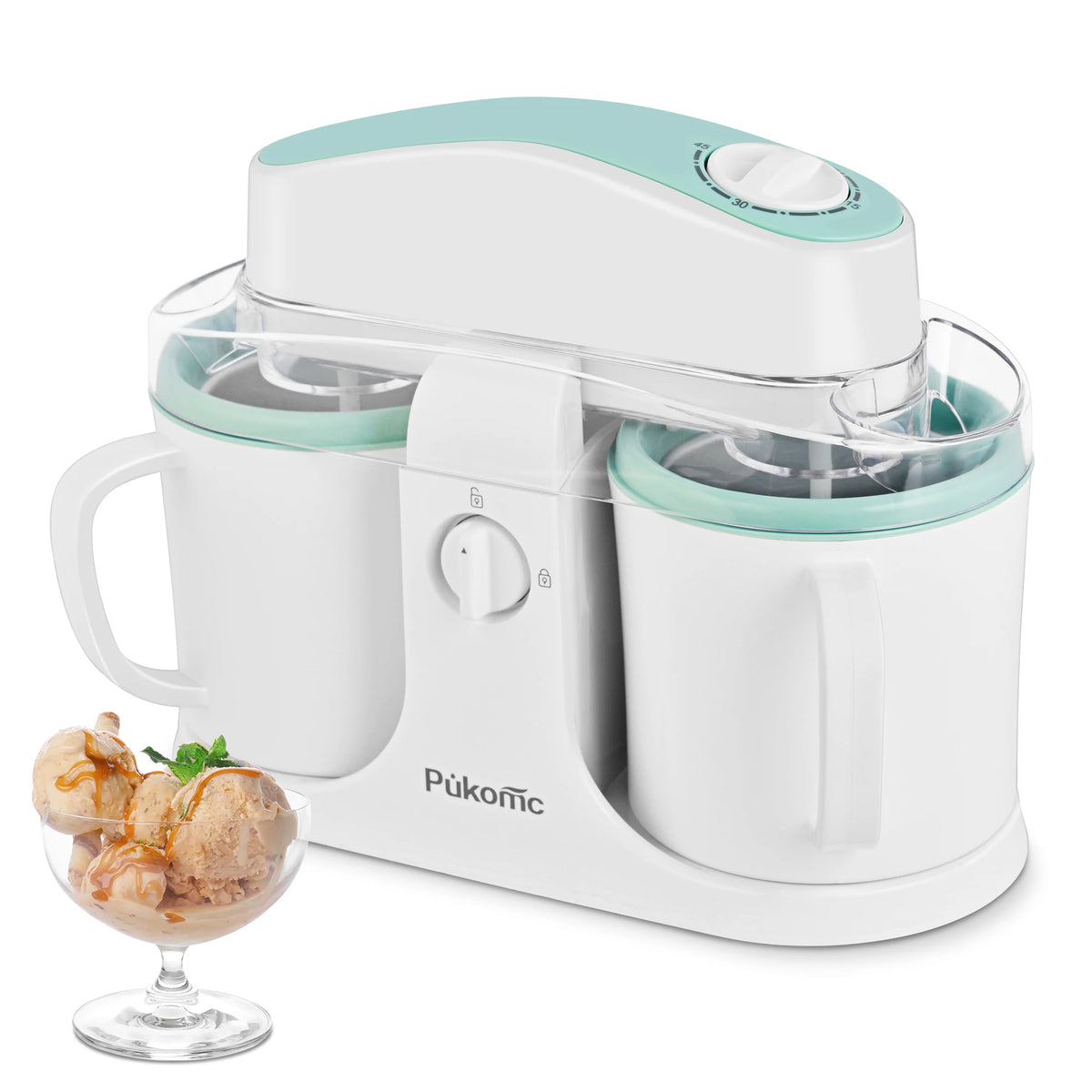 Sumetas Ice Cream Maker & Popsicle Maker Dual-Cup Design DIY Flavors Add Fruits, Powdered Sugar, and Other Mix-Ins Simple Prep