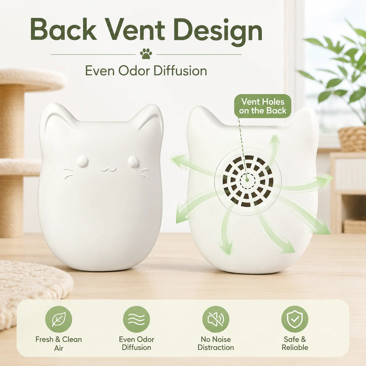 Automatic Cat Shaped Pet Odor Eliminator For Litter Box