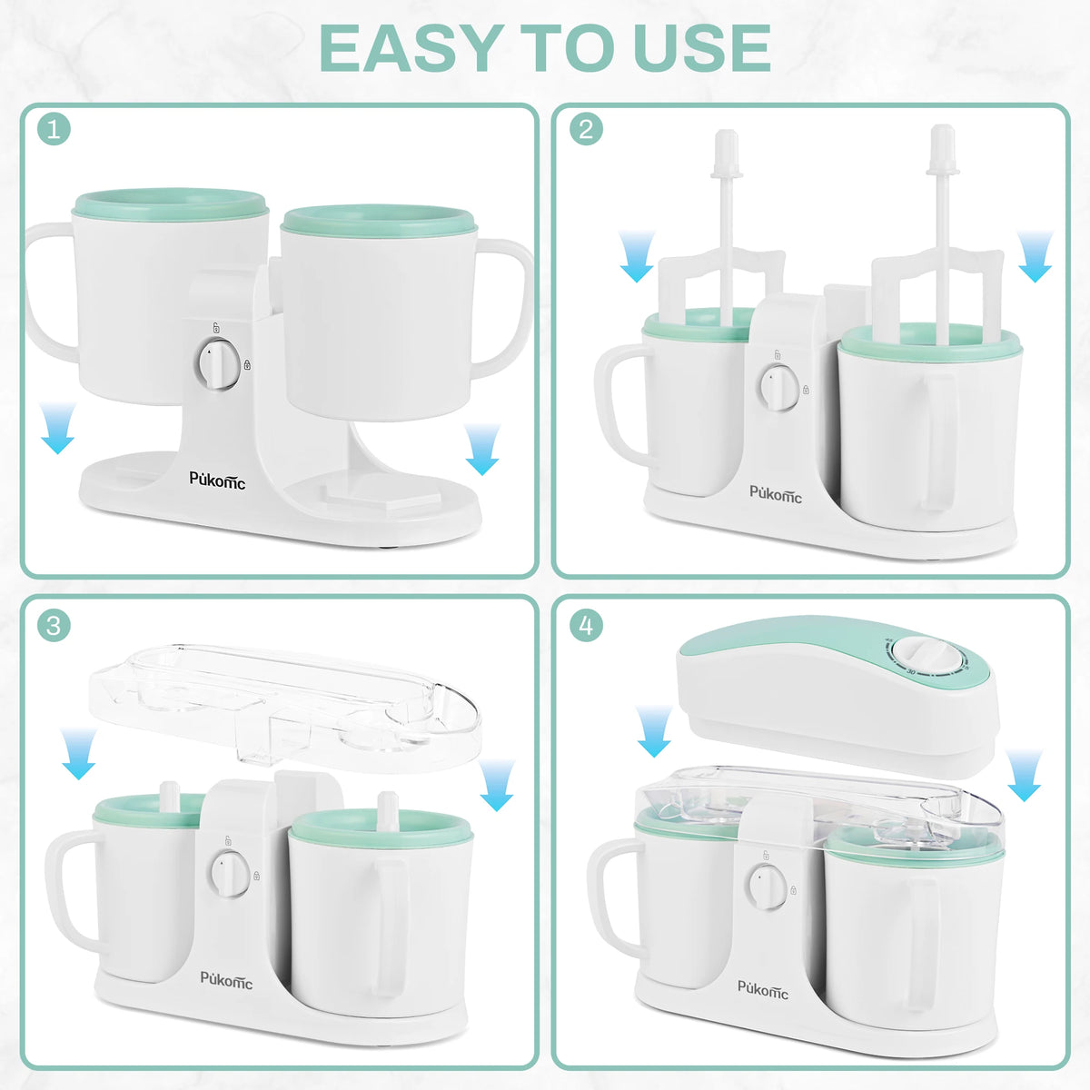 Sumetas Ice Cream Maker & Popsicle Maker Dual-Cup Design DIY Flavors Add Fruits, Powdered Sugar, and Other Mix-Ins Simple Prep