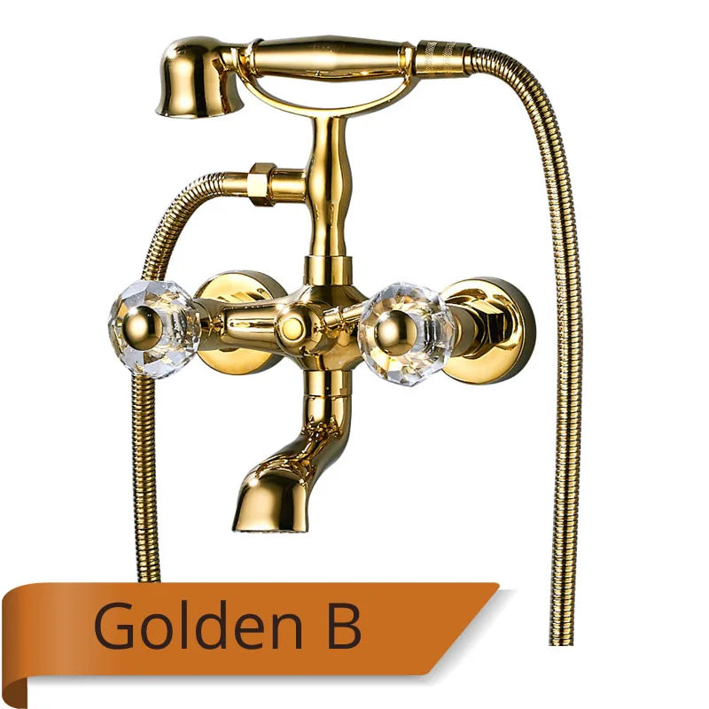 Rozin Brass Wall Mounted Bathtub Faucet With Handshower