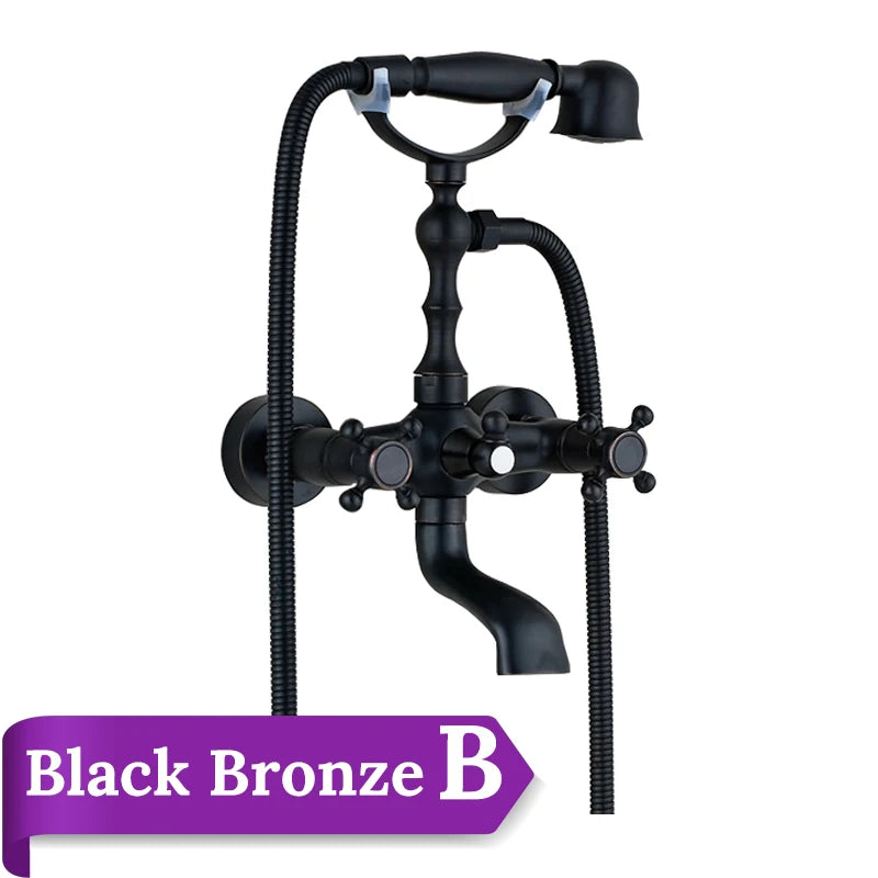 Rozin Brass Wall Mounted Bathtub Faucet With Handshower