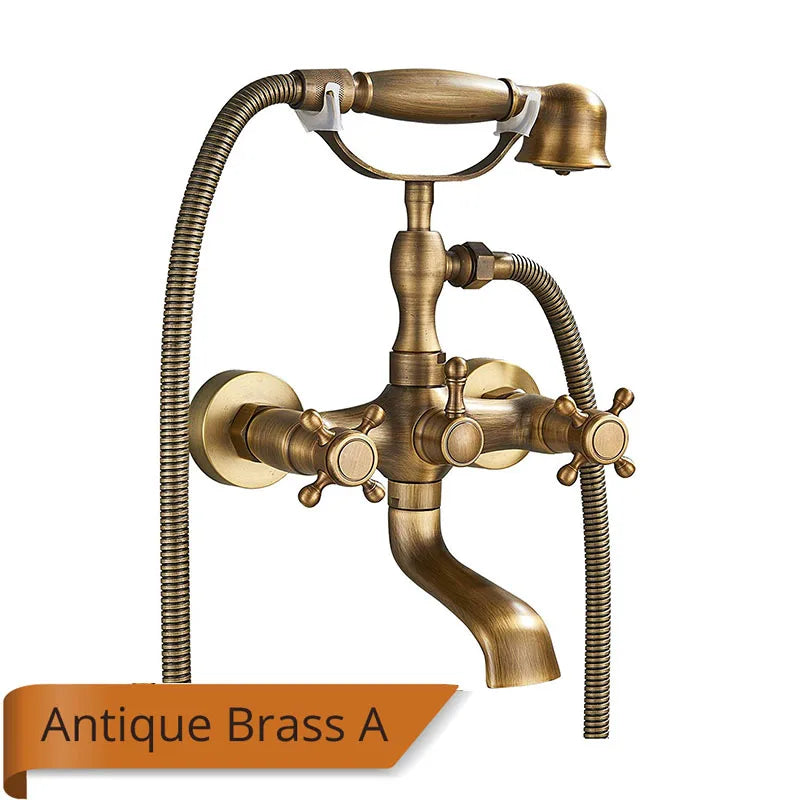 Rozin Brass Wall Mounted Bathtub Faucet With Handshower