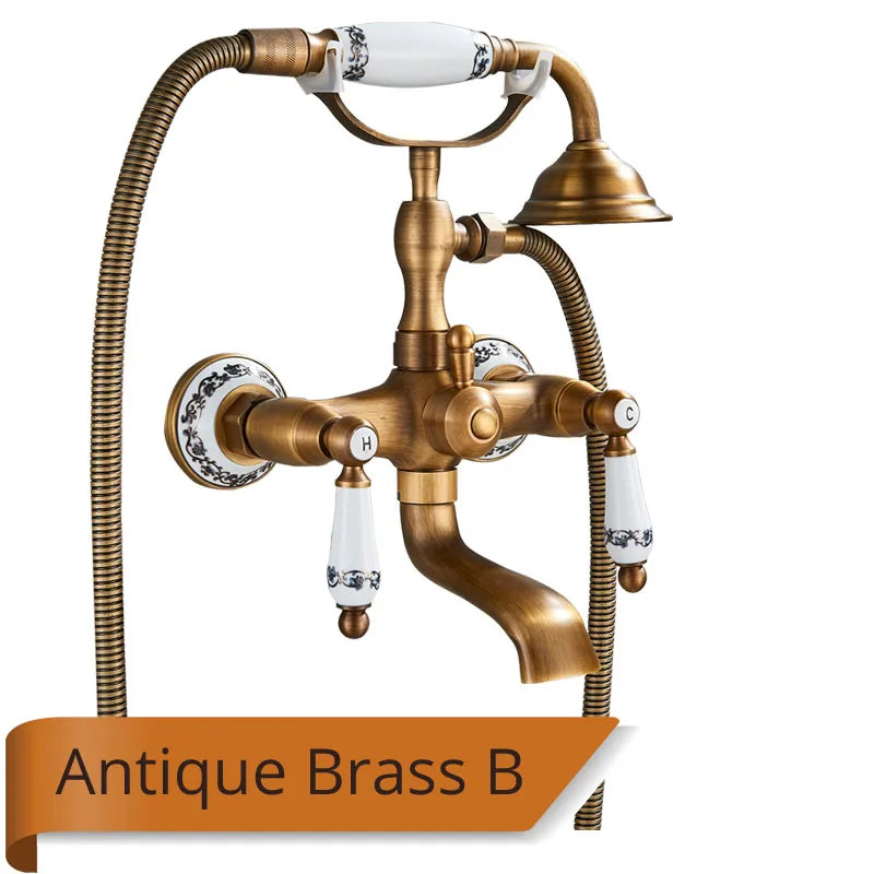 Rozin Brass Wall Mounted Bathtub Faucet With Handshower