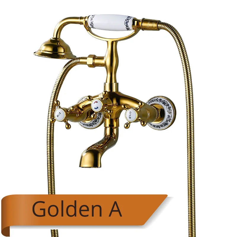 Rozin Brass Wall Mounted Bathtub Faucet With Handshower