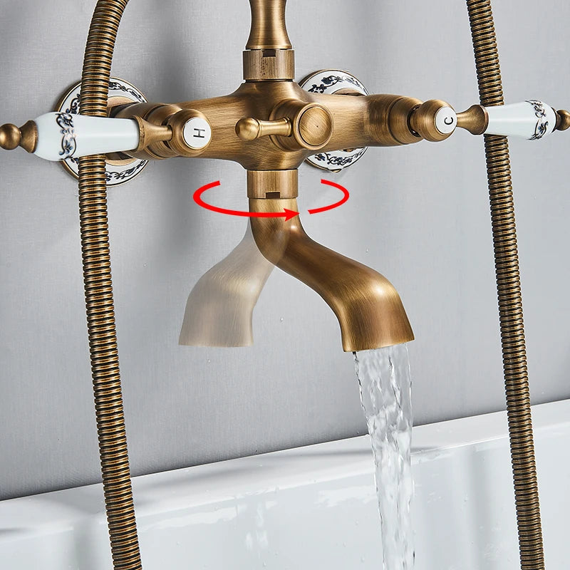 Rozin Brass Wall Mounted Bathtub Faucet With Handshower