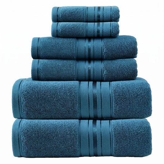 Premium 6 Piece Cotton Turkish Bath And Hand Towel Set