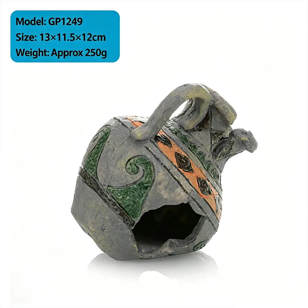 Aquarium Resin Hiding Cave Ornament Fish Tank Decor Shelter House Safe Non‑Toxic Hideout for  Aquarium Landscape Decoration