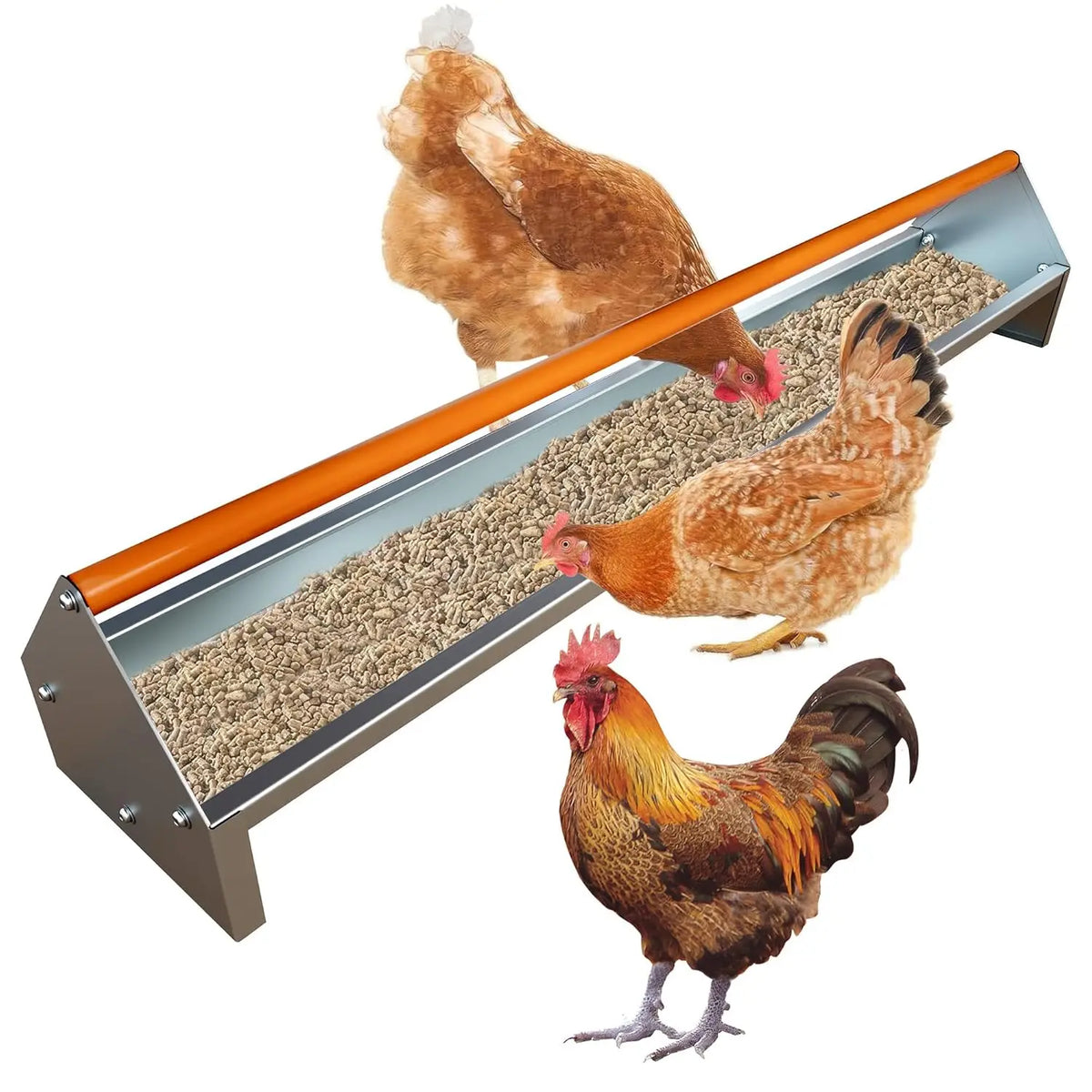 HiMISS Galvanized Steel Livestock Feeding Trough With Drainage Holes