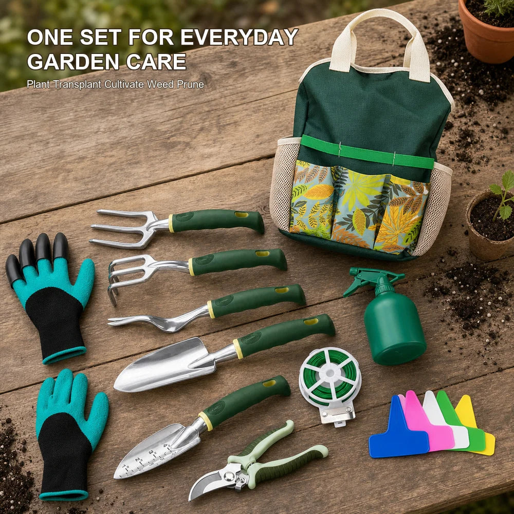 Durable Aluminum Garden Tool Kit With Storage Bag And Gloves