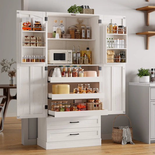 Onbrill 6 Door Kitchen Pantry Cabinet With Shelves Freestanding