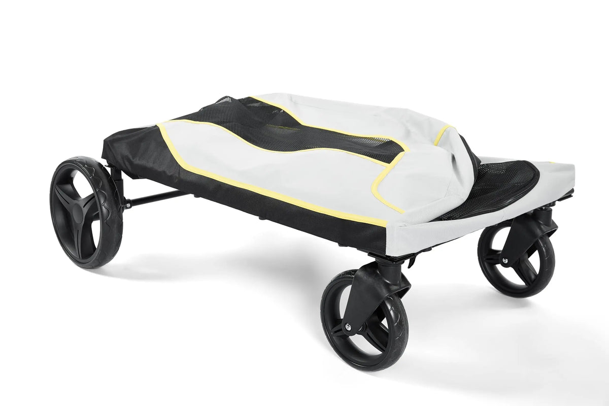 Foldable Pet Stroller With Breathable Mesh Carrier For Outdoor Travel