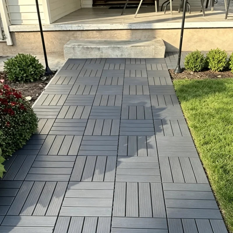 44-Piece Interlocking Plastic Outdoor Flooring, Suitable for Courtyard Floors, Outdoor Patios, Walkways, and Decking. Waterproof and Easy to Install, Made of Durable PP Material, Ideal for Use around Swimming Pools, Gardens,