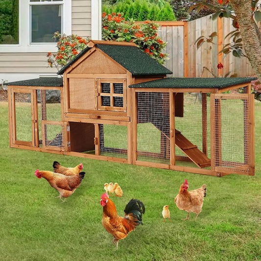 Garvee Wooden Chicken Coop Hutch With Waterproof Asphalt Roof