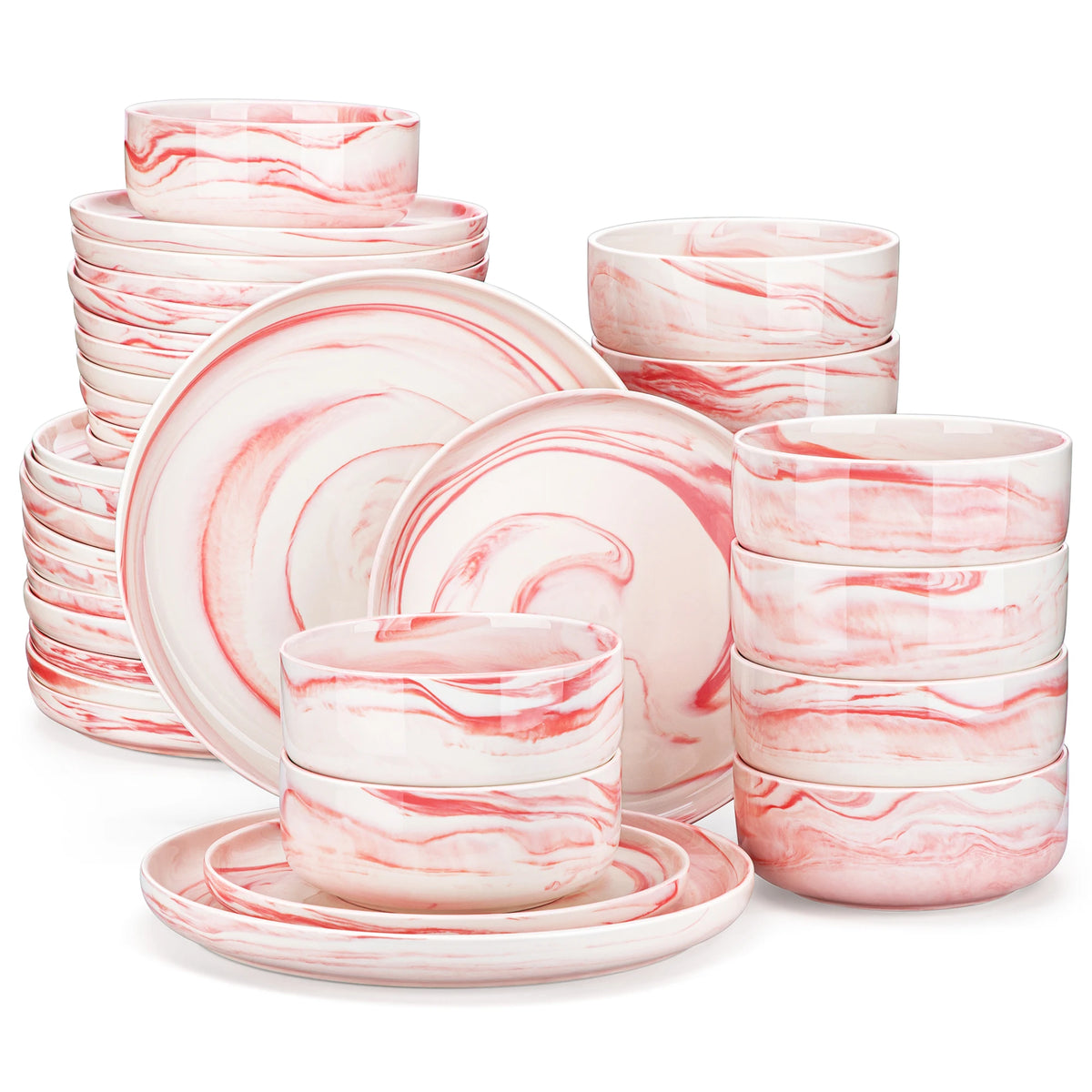 Malacasa Ceramic Porcelain Dinnerware Set For Home Dining