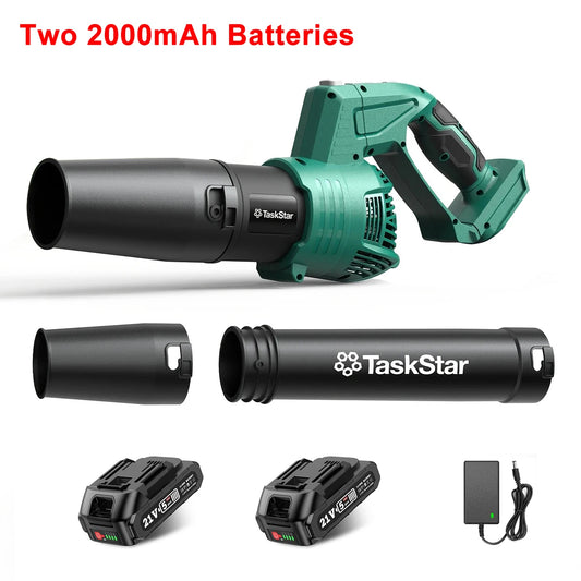 Taskstar 21V Cordless Leaf Blower With 550 CFM Two Batteries