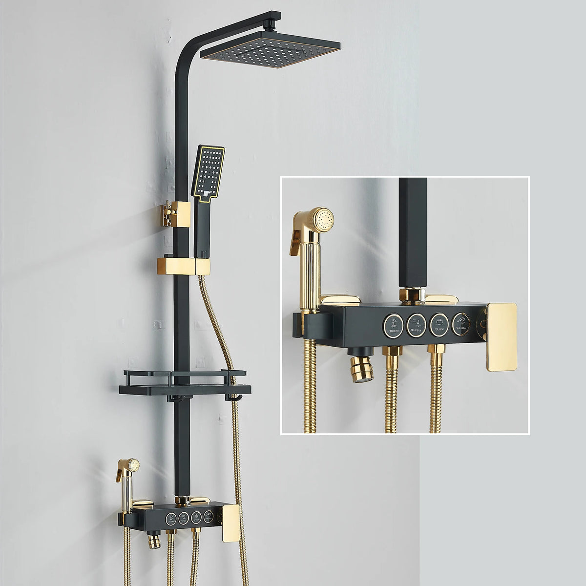 Fmhjfisd Brass Rainfall Shower Faucet Set Four Way Mixer