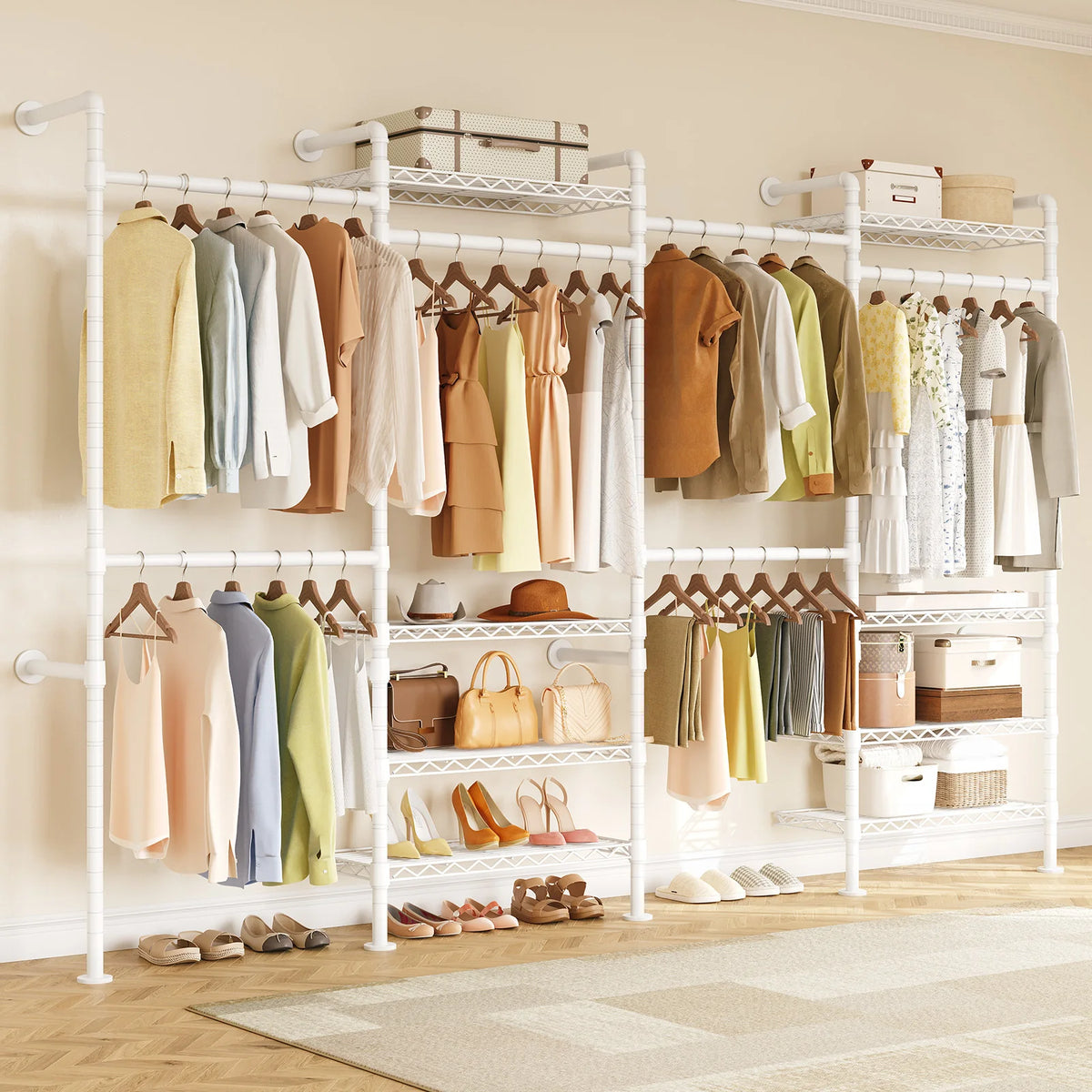ONBRILL Wall Mounted Industrial Pipe Clothes Rack System