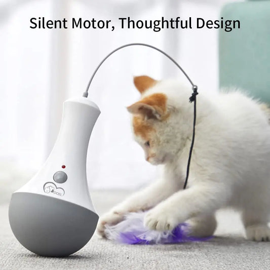 Automatic Cat Feather Toy Interactive Rotating Teaser Indoor Play
