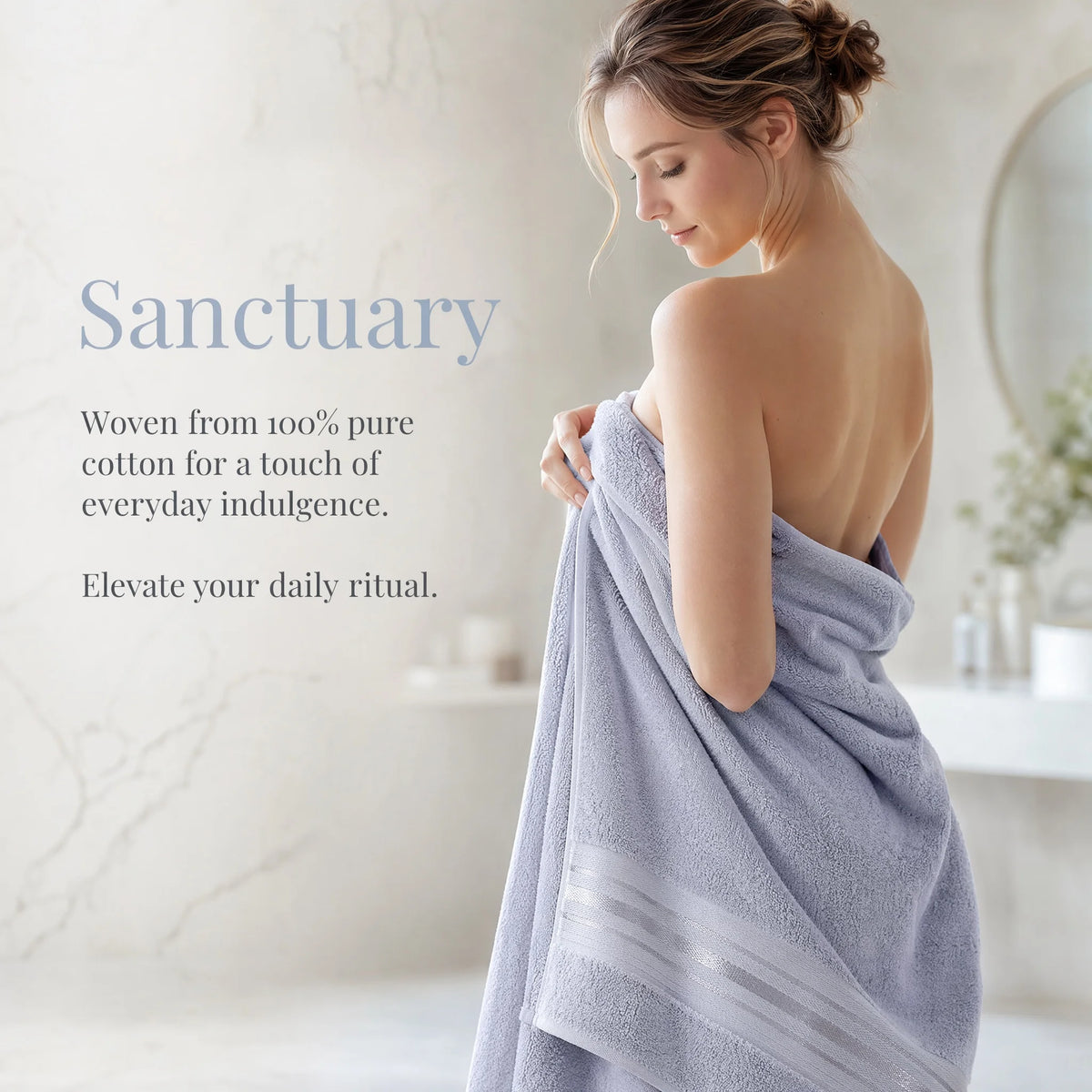 Premium 6 Piece Cotton Turkish Bath And Hand Towel Set