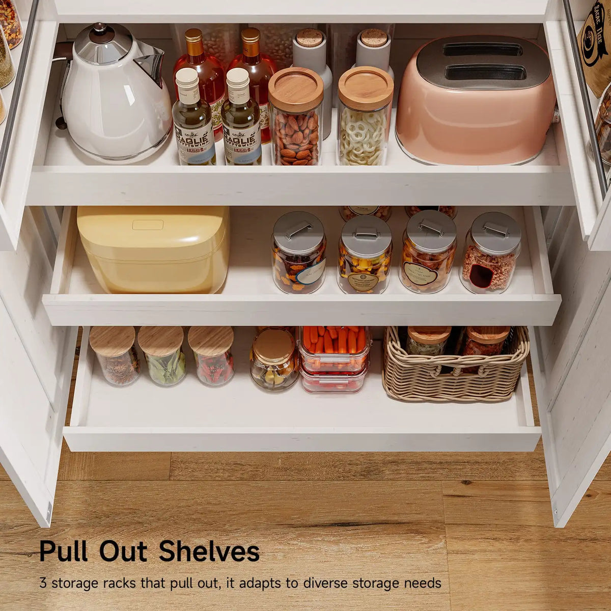 Onbrill 6 Door Kitchen Pantry Cabinet With Shelves Freestanding