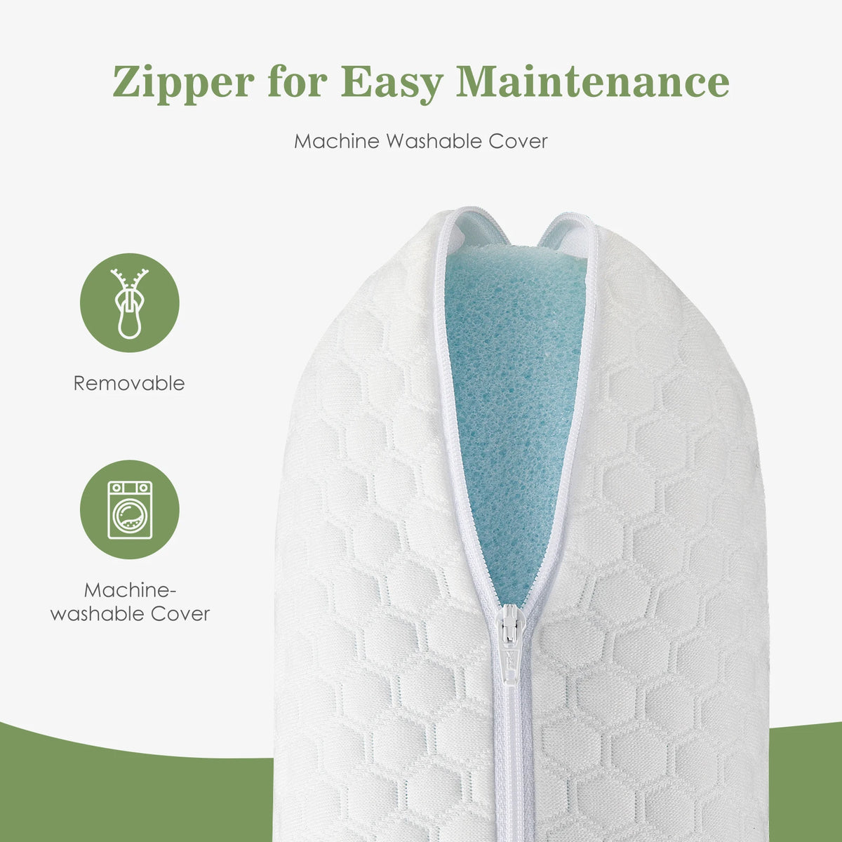 JHK Ventilated Memory Foam Bed Pillows With Washable Covers