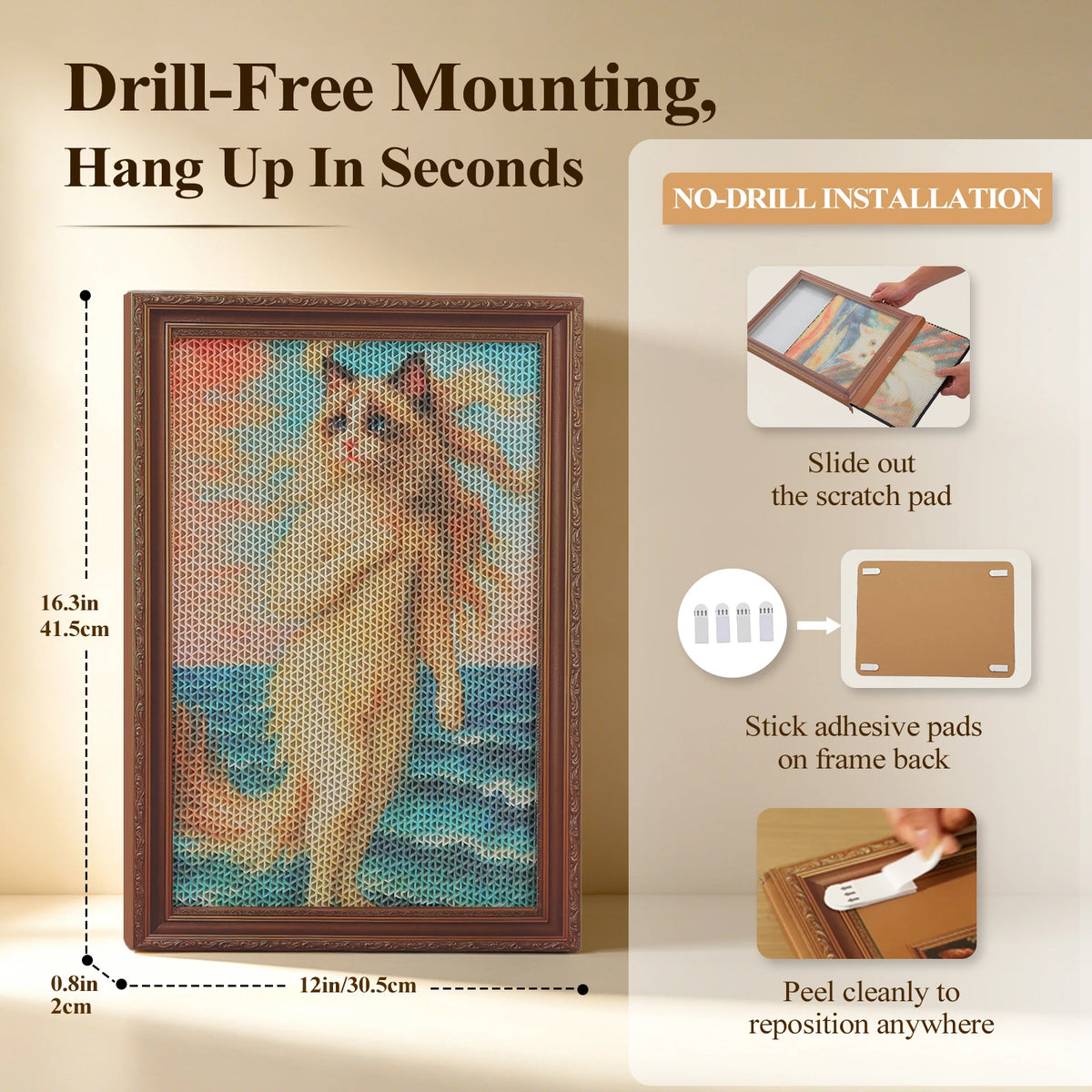 PAWZ Road 3 Pack Cardboard Cat Wall Scratcher Board