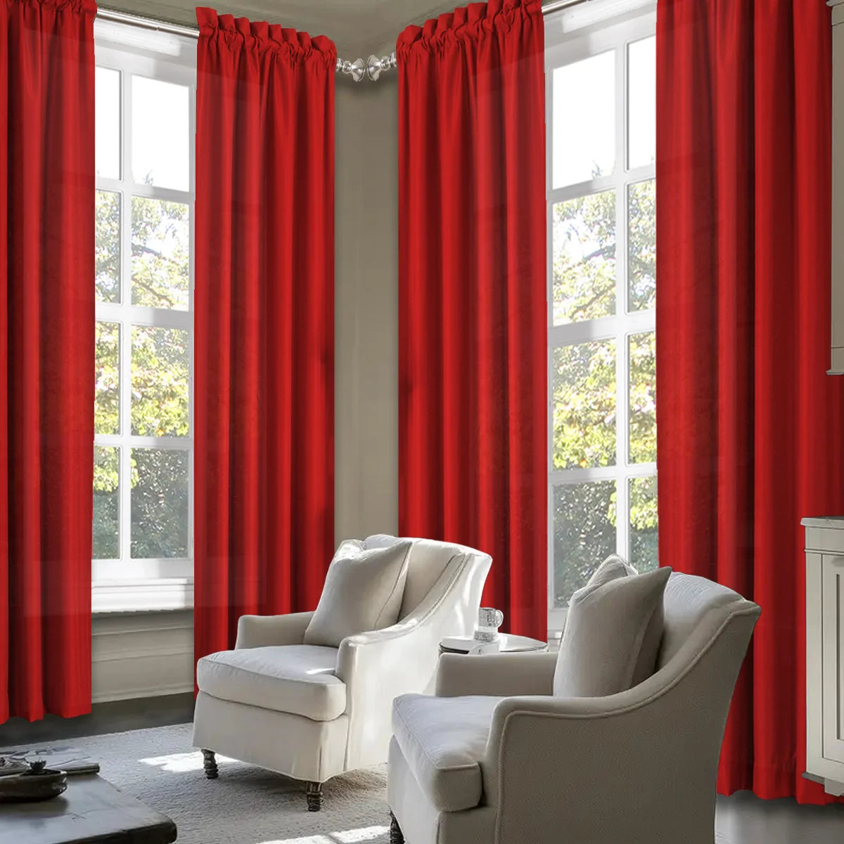 SABALANICA Light Filtering Polyester Curtains With Rod Pocket Design