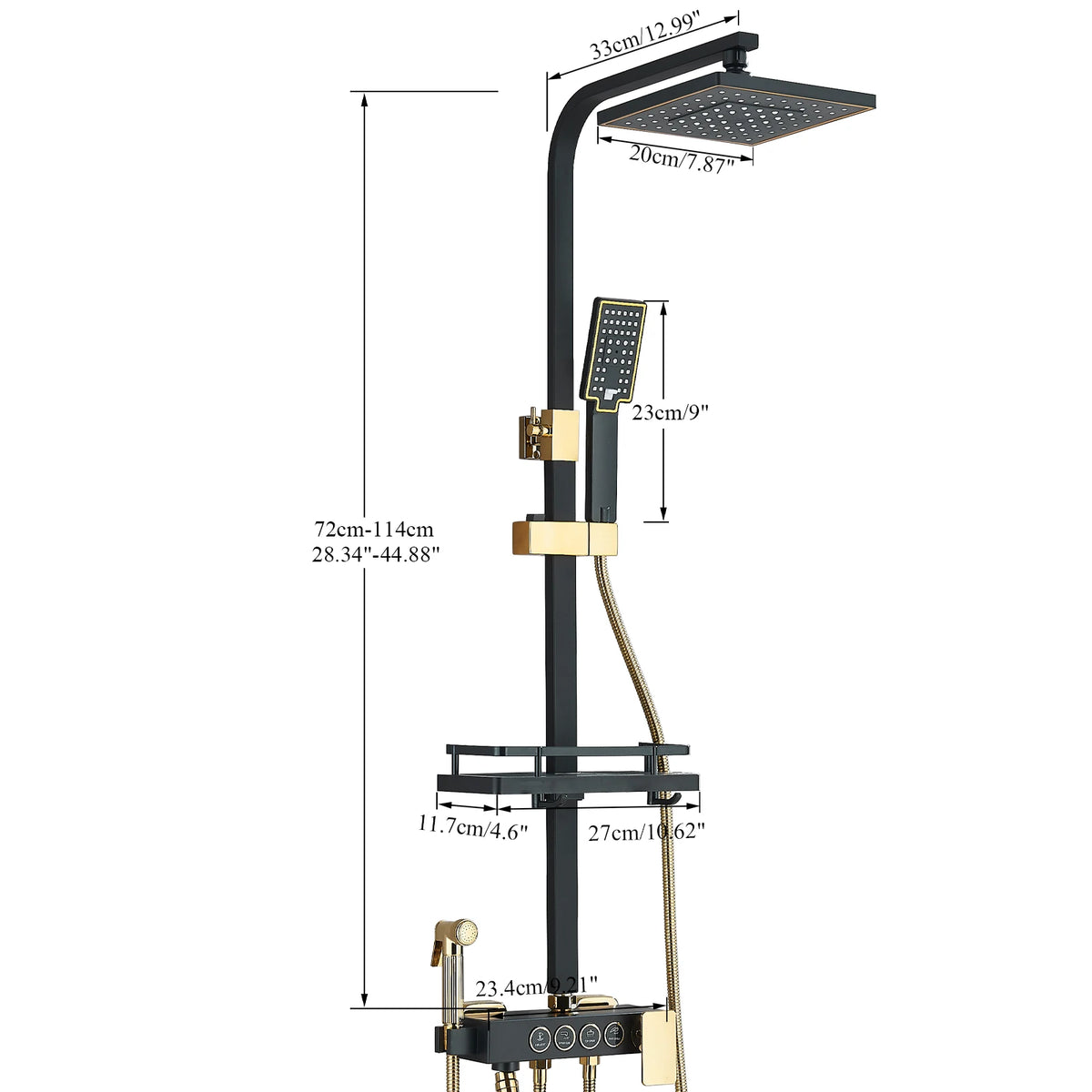 Fmhjfisd Brass Rainfall Shower Faucet Set Four Way Mixer