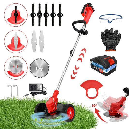Cordless Electric Grass Trimmer Lawn Edger Garden Tool