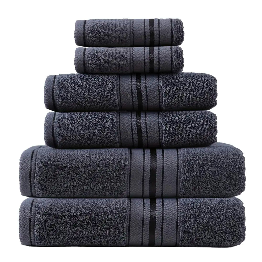 Premium 6 Piece Cotton Turkish Bath And Hand Towel Set