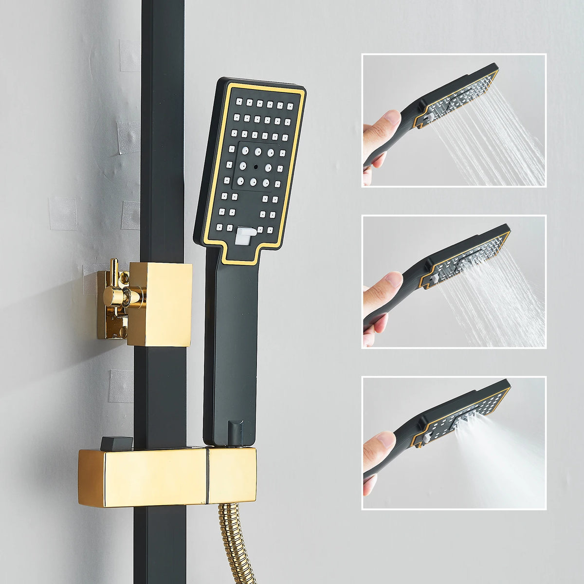Fmhjfisd Brass Rainfall Shower Faucet Set Four Way Mixer