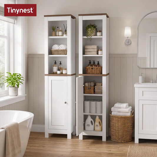 TinyNest Freestanding Bathroom Storage Cabinet With Adjustable Shelves