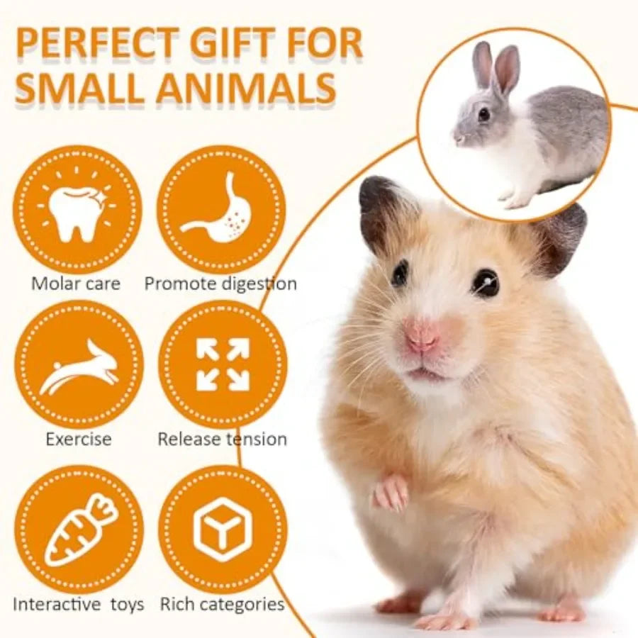 Small Animal Chew Toy Set For Hamsters Guinea Pigs Rabbits